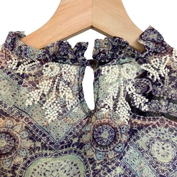 SUNDANCE Victorian Charms Embroidered Boho Long Sleeved Blouse Top - Picture 10 of 11